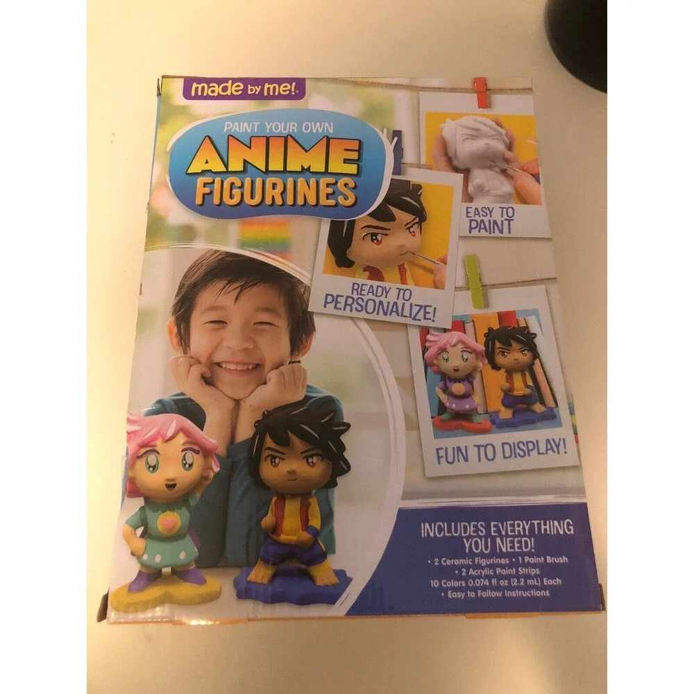 Made By Me Paint Your Own Anime Figurines 3D Ceramic Figures 10 Bright Paints 8+